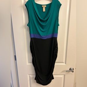 Color blocked midi dress